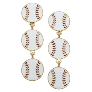 Baseball Triple Drop  Earrings