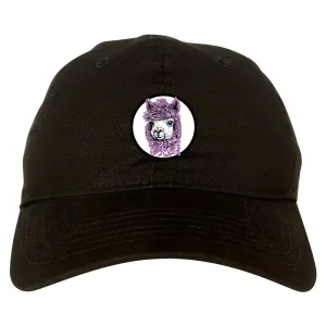 Cute Alpaca Face Circle Chest Mens Dad Hat Baseball Cap