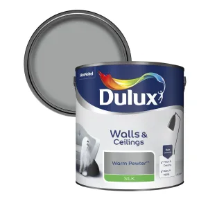 Dulux Silk Emulsion Paint For Walls And Ceilings - Warm Pewter 2.5L