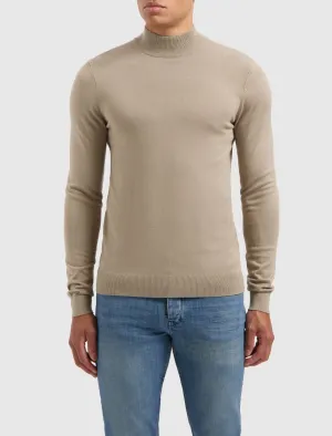 Essential Knitwear Mockneck Sweater | Taupe