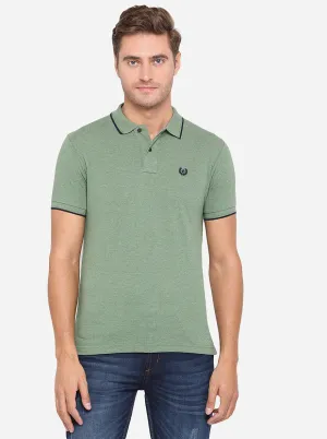 Mint Green Solid Slim Fit Polo T-Shirt | Greenfibre