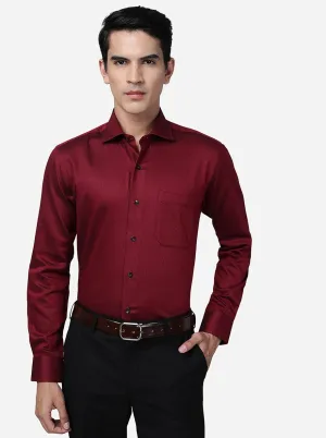 Red Solid Slim Fit Formal Shirt | Metal