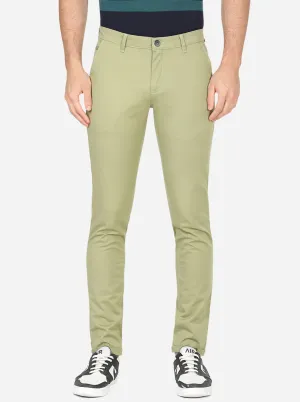 Sage Green Solid Neo Fit Casual Trouser | Greenfibre